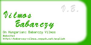 vilmos babarczy business card